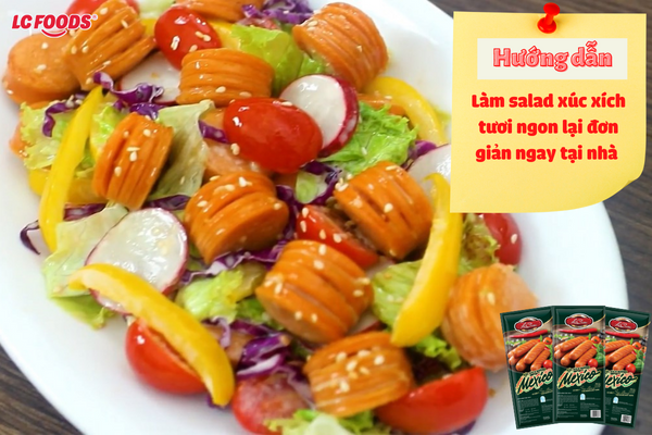 hướng dẫn làm salad xúc xích