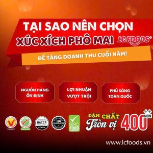 Xúc xích phô mai chuẩn vị LC Foods