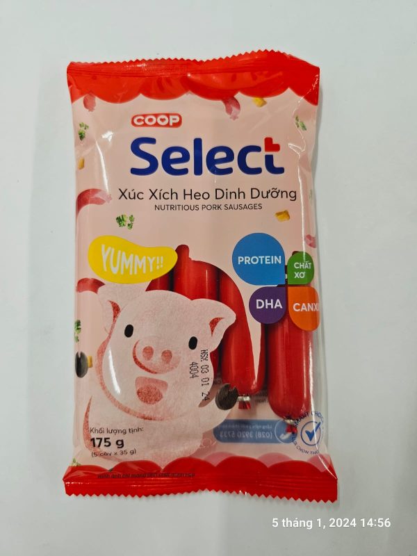 XÚC XÍCH HEO DINH DƯỠNG COOP SELECT GÓI 5 CÂY x 35G