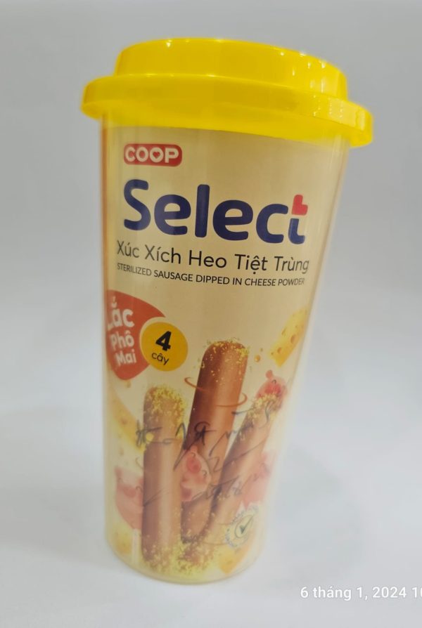 XÚC XÍCH HEO TIỆT TRÙNG LẮC PHÔ MAI COOP SELECT LY 65G
