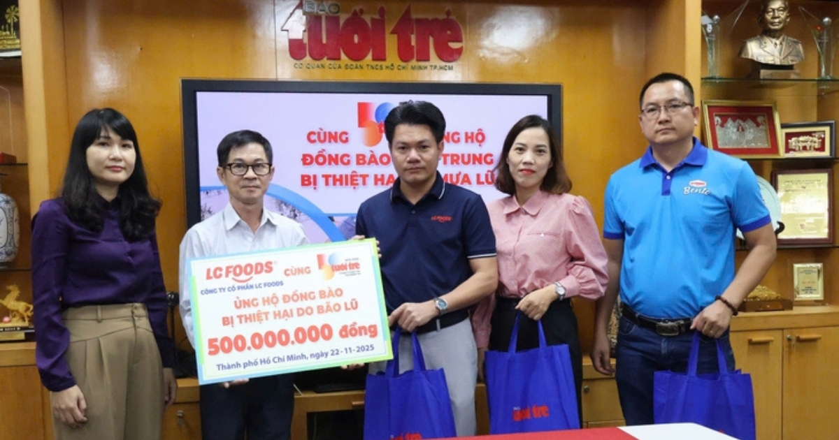 LC Foods ủng hộ 500 triệu đồng đến bà con miền Trung